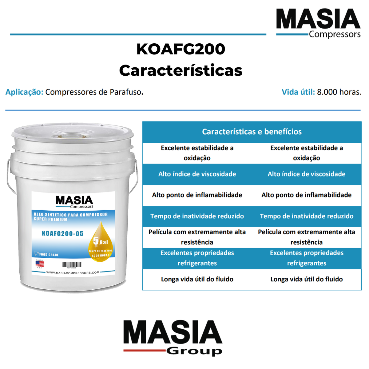 Ultra FG FG Lubrificante Compativel com Ingersoll Rand - 5 gal