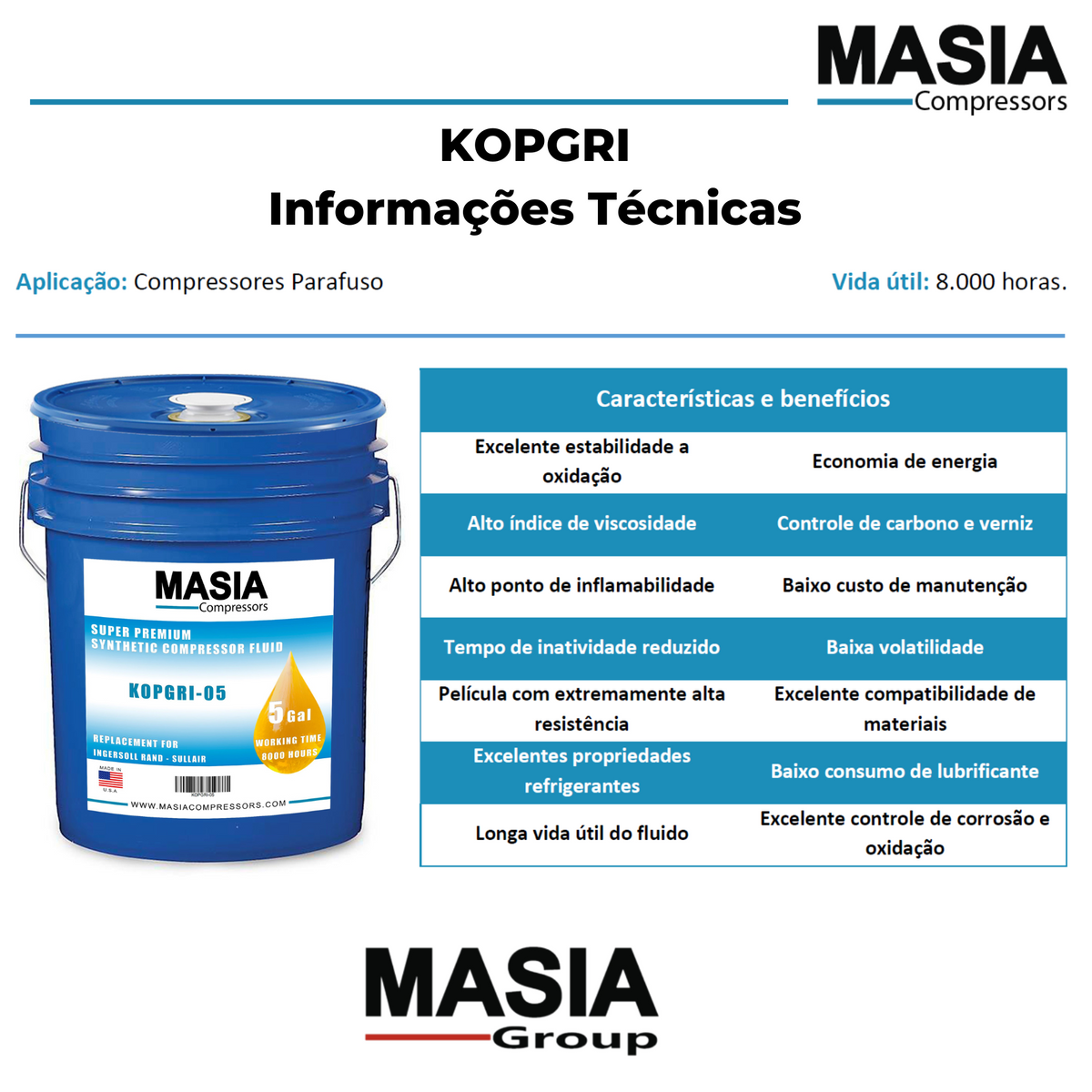 28H290 Oleo Compativel com Gardner Denver - 5 galões