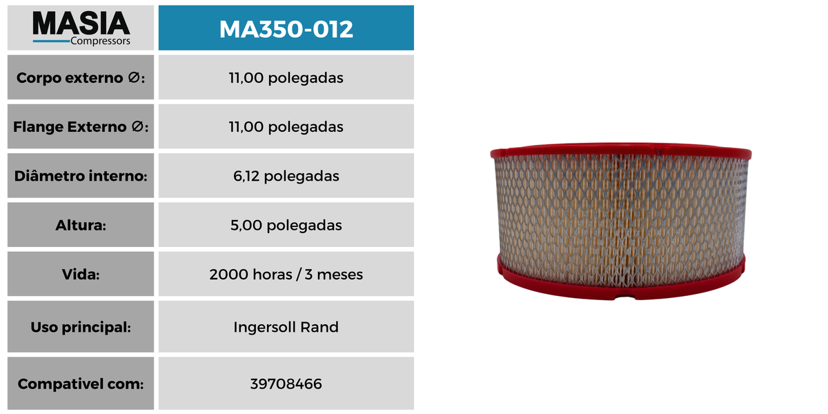 1257 Filtro de Ar Compativel con Performance Filtration