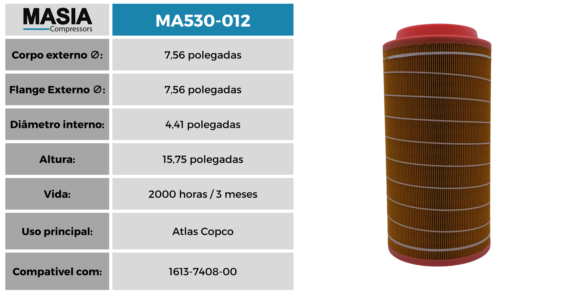 KA530-012 Filtro de Ar Keltec Technolab