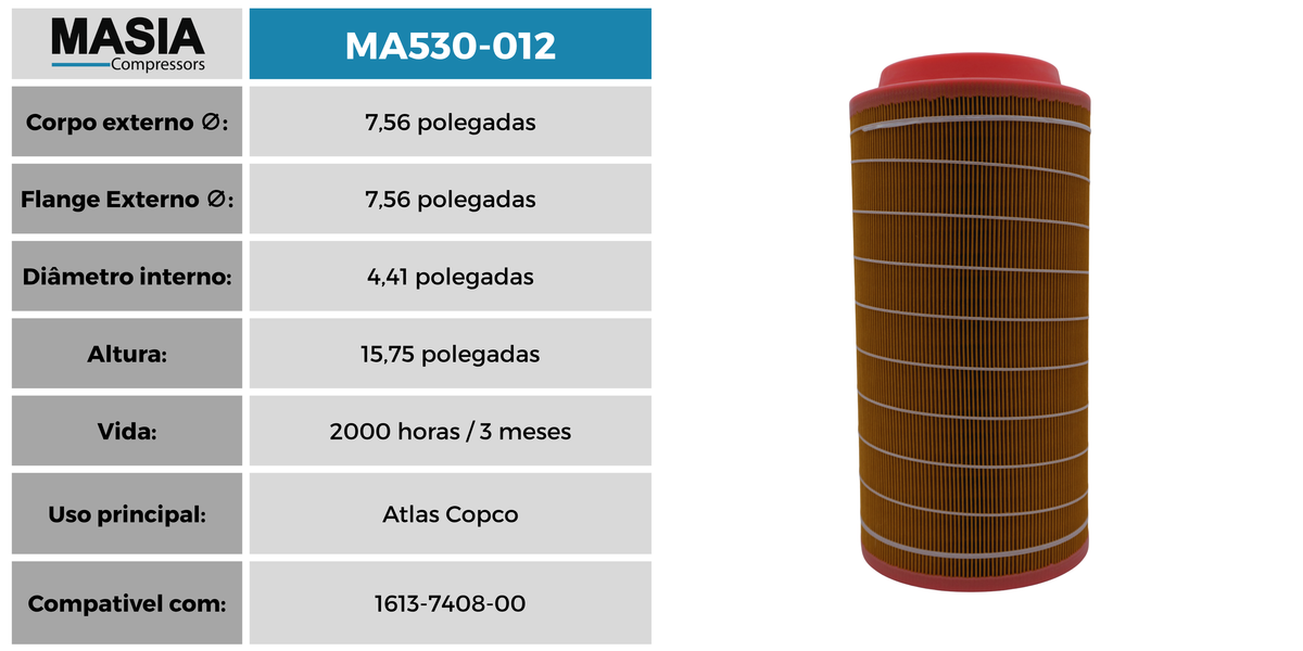 11323374 Filtro de Ar Compativel con Compair