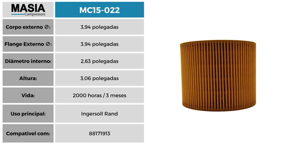 7212160010 Filtro de Ar Compativel con Fiac