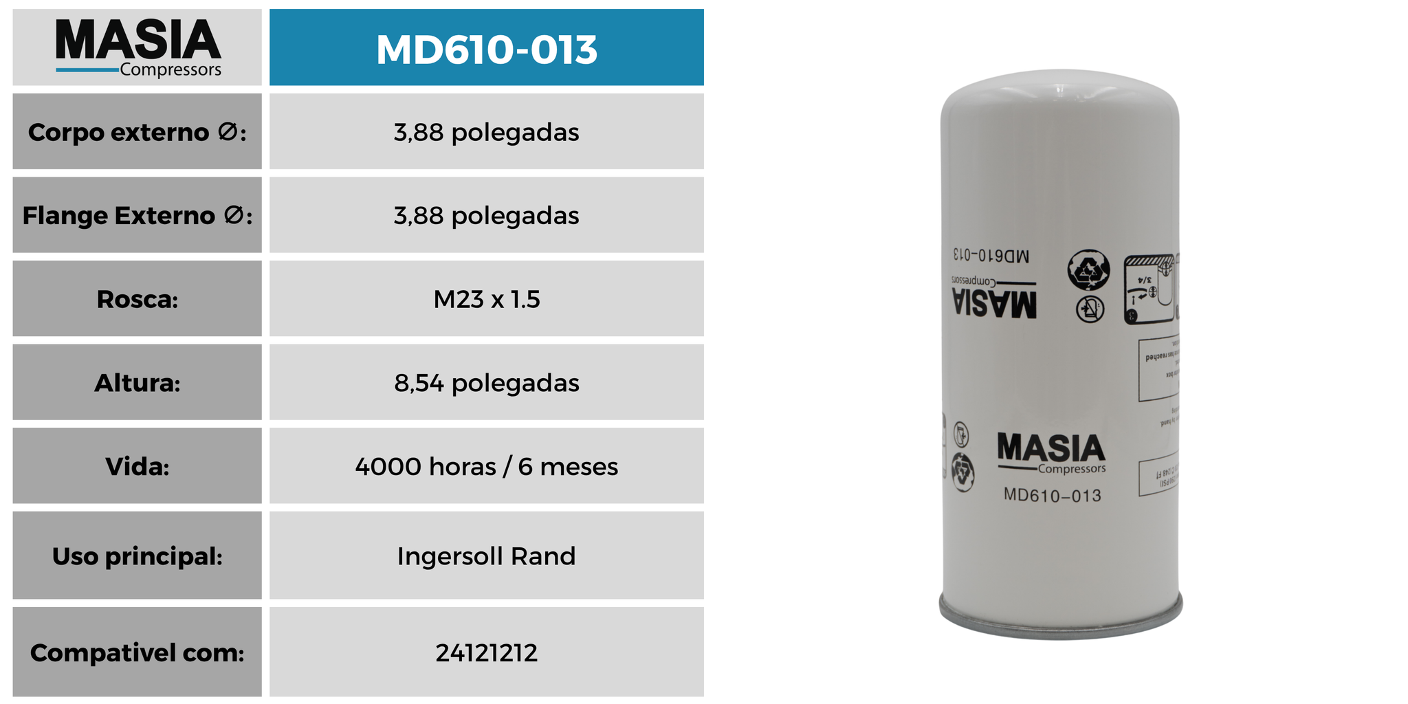 22291080 Separador de Ár/Oleo Compativel con Ingersoll Rand