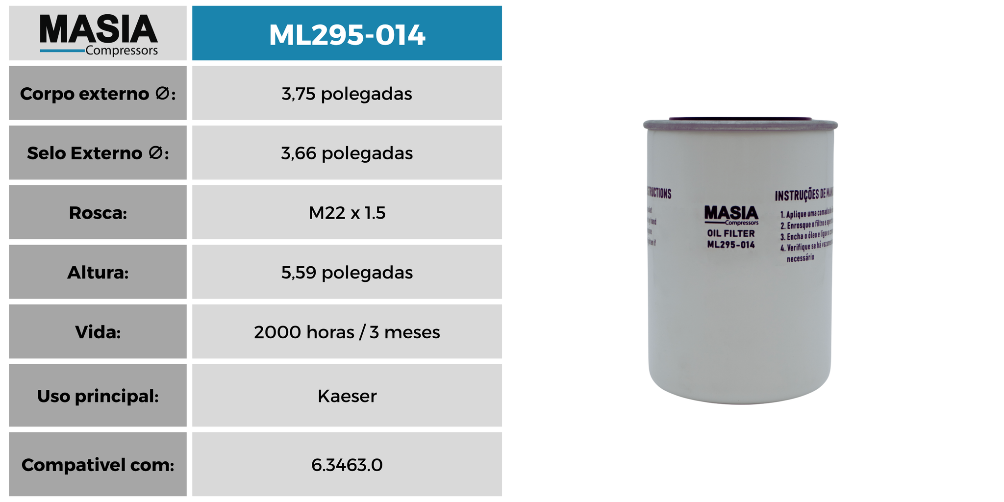 KL295-014 Filtro de Óleo Keltec Technolab