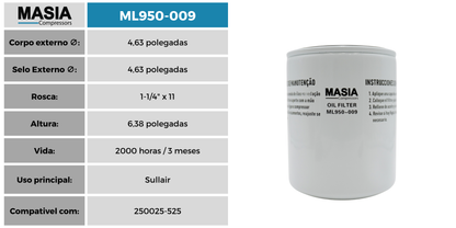 CA21132179 Filtro de Óleo Compativel con Mattei