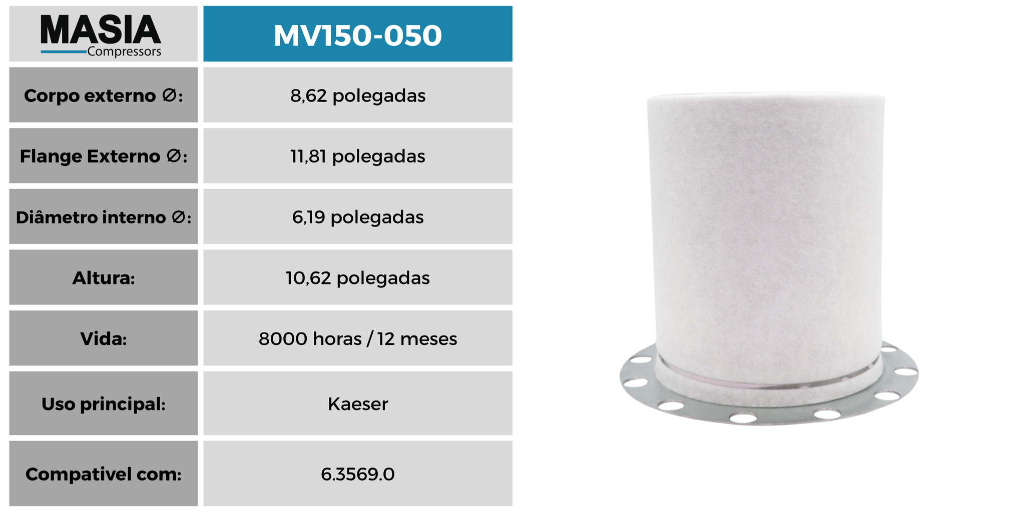 MV150-050 Separador de Ár/Oleo Masia Compressors