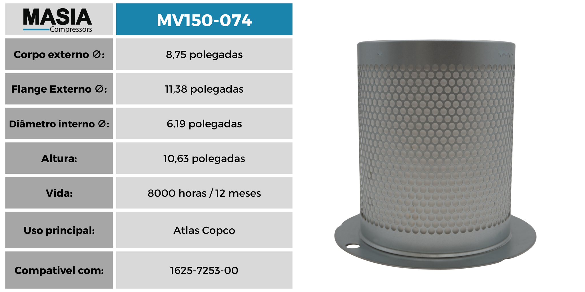 MV150-074 Separador de Ár/Oleo Masia Compressors