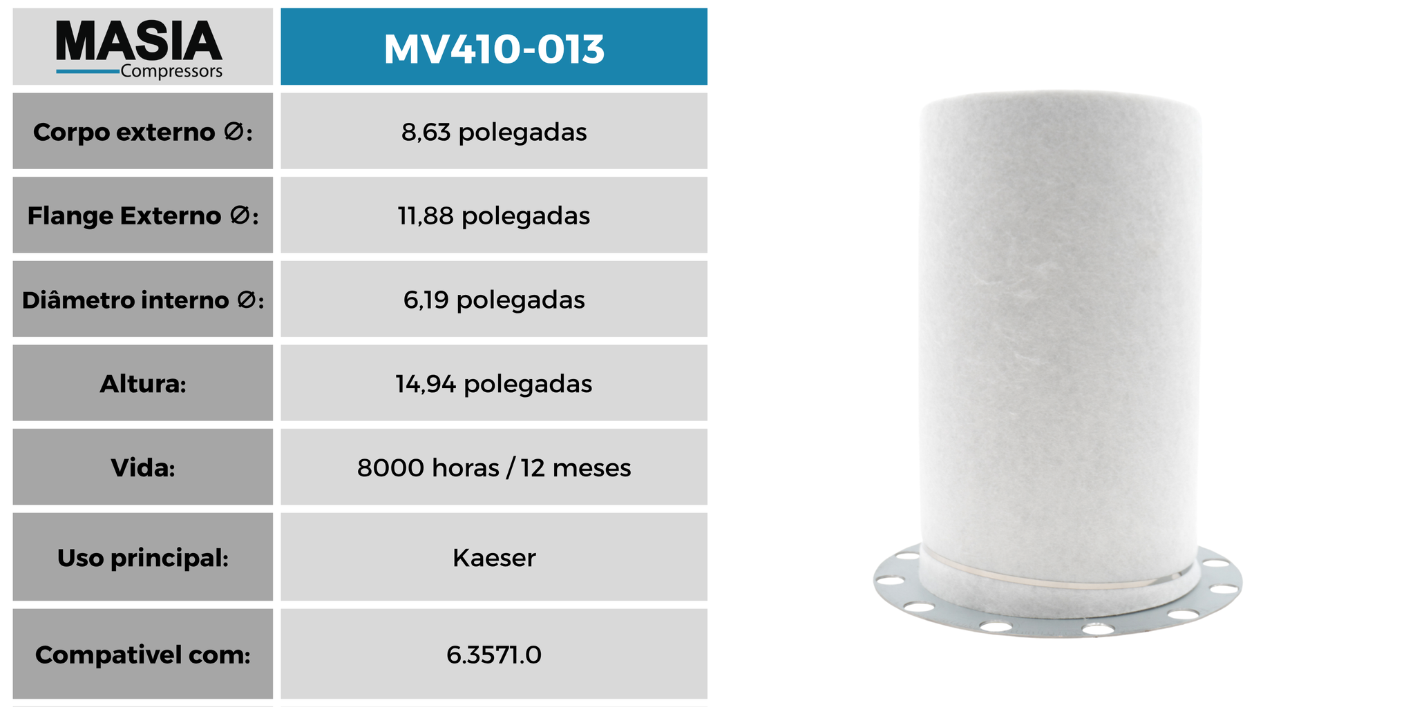 MV410-013 Separador de Ár/Oleo Masia Compressors