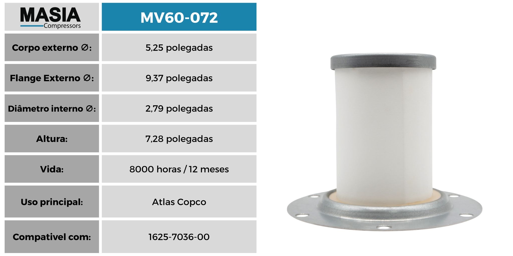 MV60-072 Separador de Ár/Oleo Masia Compressors