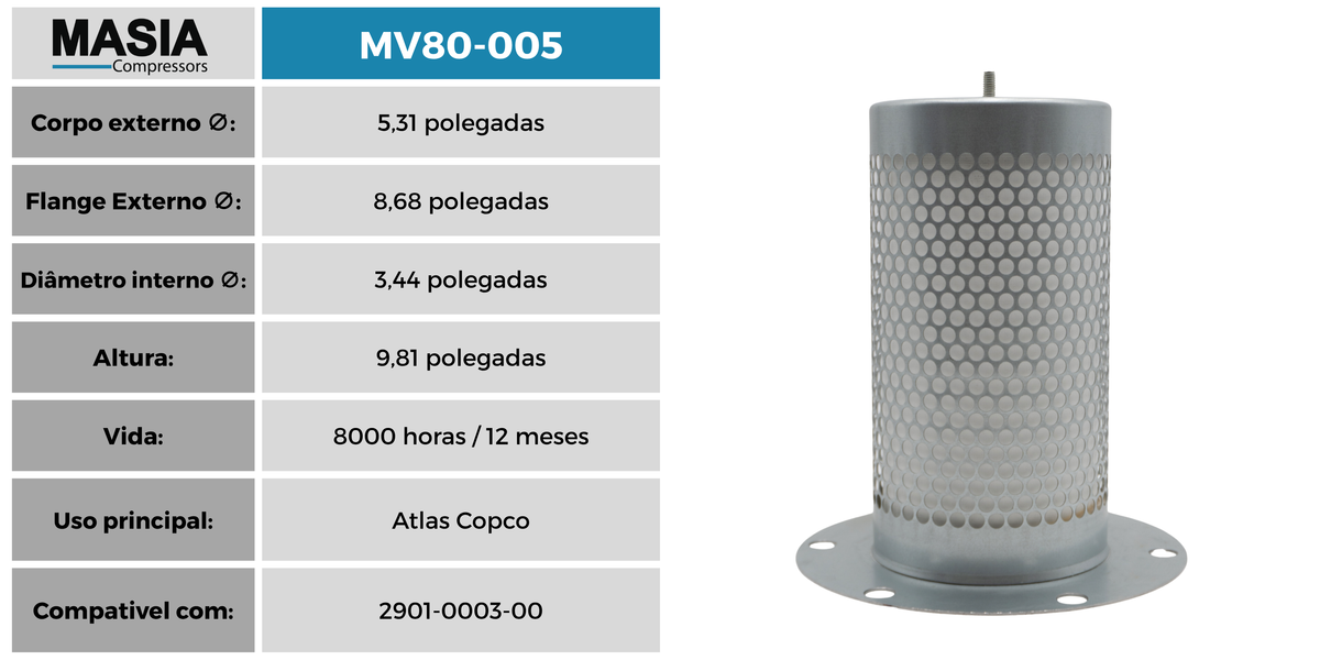 10050910 Separador de Ár/Oleo Compativel con Mechanequip